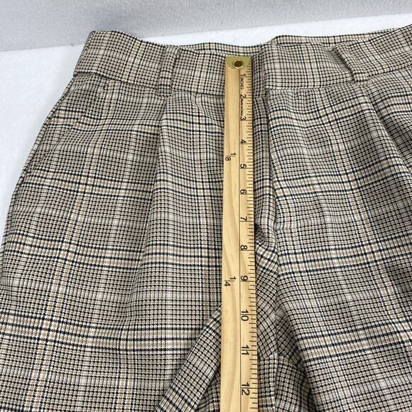 Maurice Pants Womens Size 8 Reg Black Tan Plaid Wide Leg Preppy Academia Slacks - Picture 8 of 11